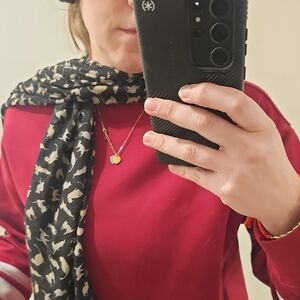 Black and White Cat Print Scarf